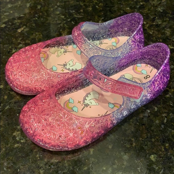 Wonder Nation Toddler Girls Mary Jane Jelly Shoes Size 11 Purple W Bow